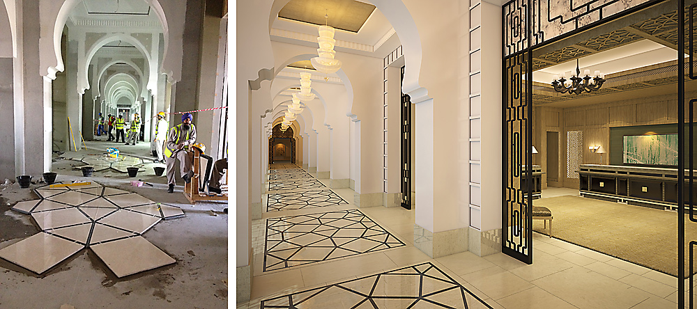 Four Seasons Resort Dubai at Jumeirah Beach - interior design by BAMO - arches and floor pattern